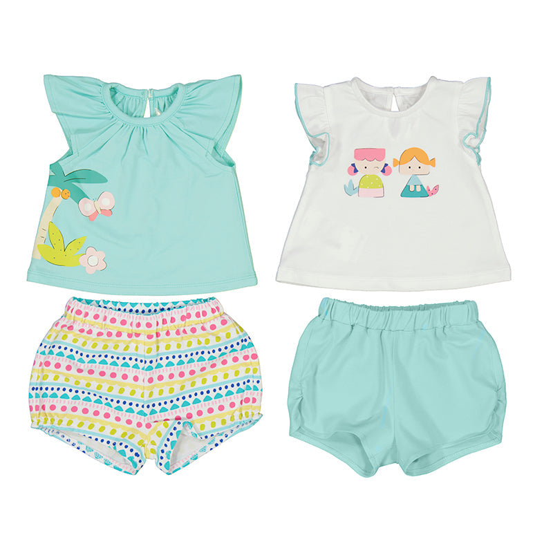 Completo 4 pezzi neonata menta