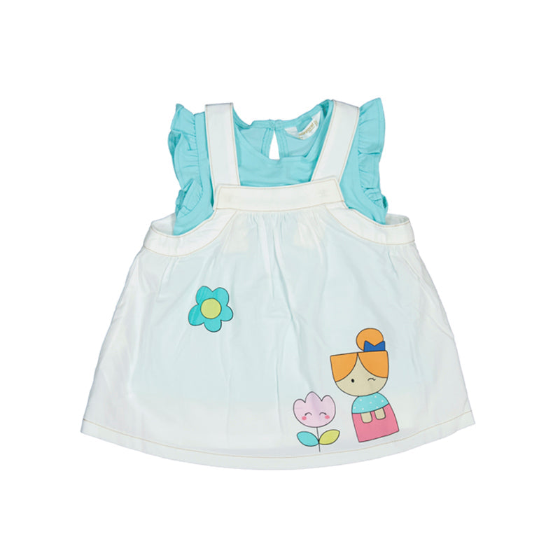 Completo salopette e maglietta neonata