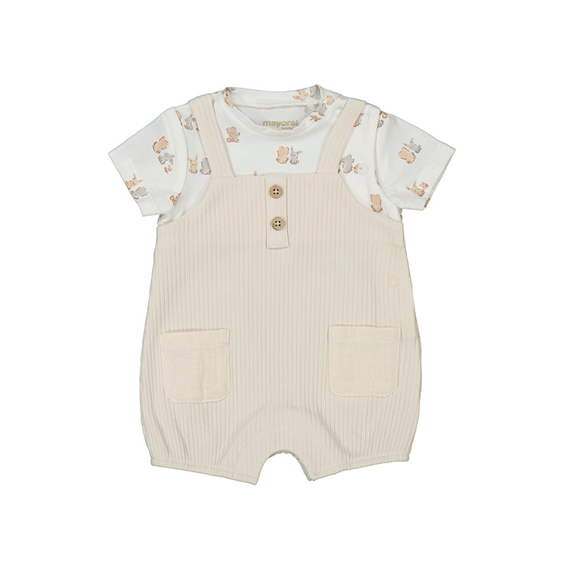 Pagliaccetto finta salopette neonato