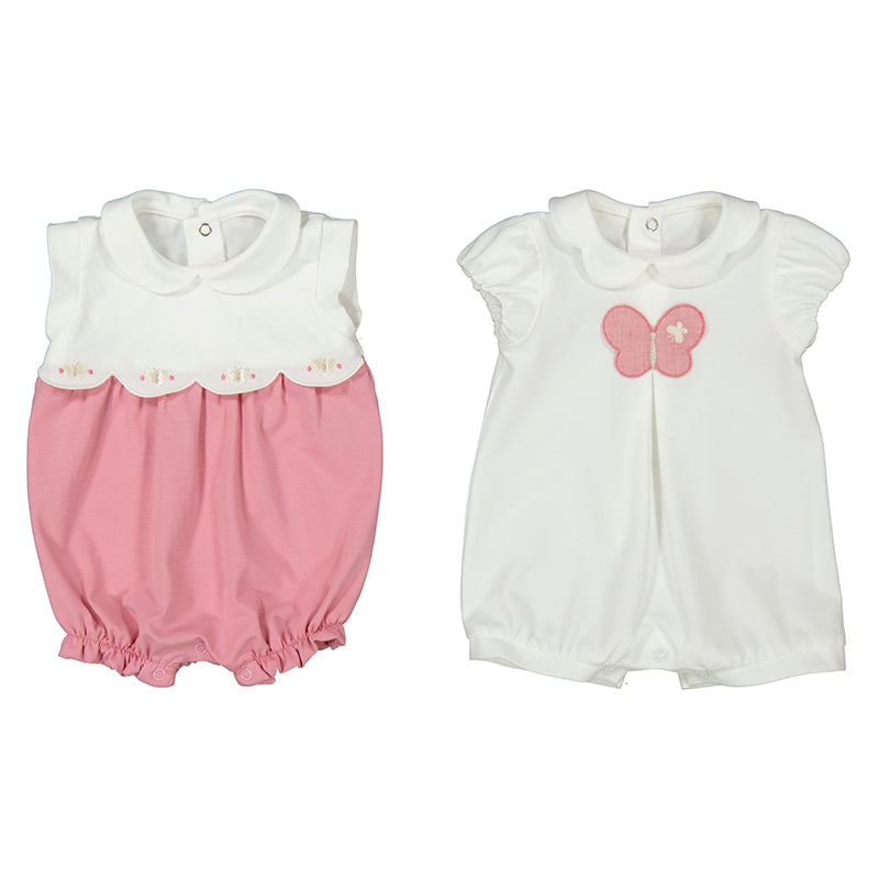 Set 2 pagliaccetti corti neonata