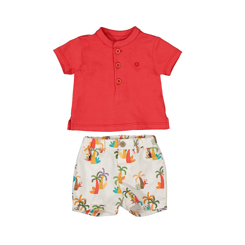 Completo pantaloncino corto e polo neonato