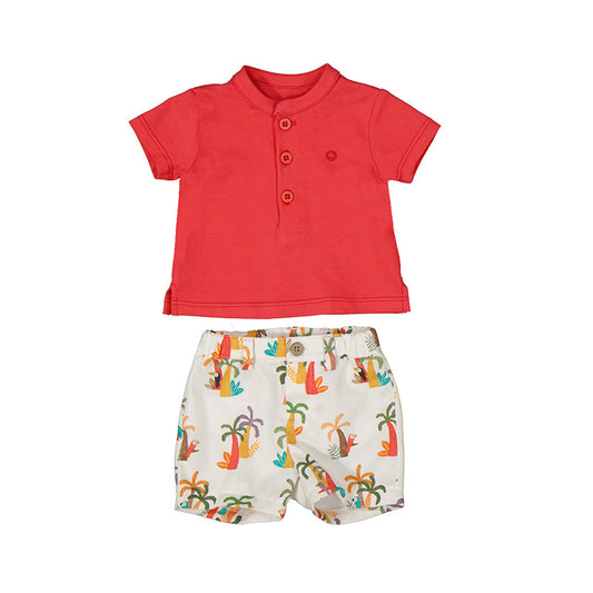 Completo pantaloncino corto e polo neonato