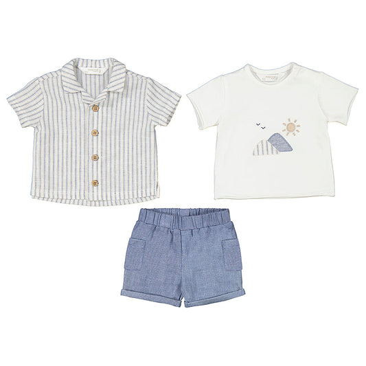 Completo 3 pezzi con camicia neonato