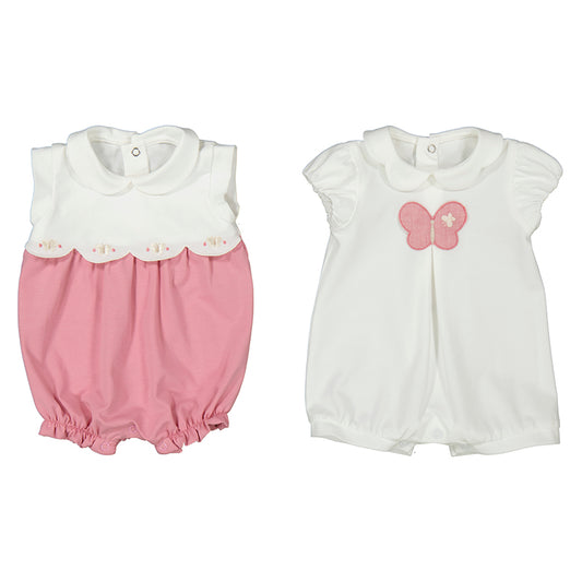 Set 2 pagliaccetti corti neonata