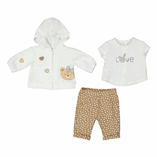 Tuta cappuccio con maglietta neonata